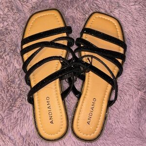 Women's Black Strappy Sandals